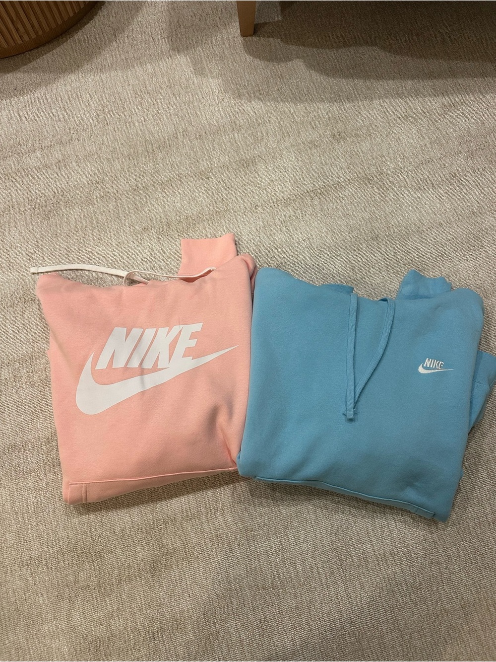 Bundle Nike Pink & blue Hoodie with White Swoosh
